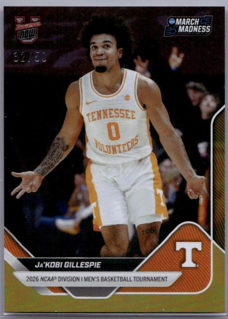 Ja'Kobi Gillespie #43 2026 Bowman U Now March Madness Basketball