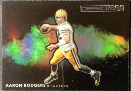 Aaron Rodgers #CB-3 Football Cards 2021 Panini Obsidian Color Blast Black
