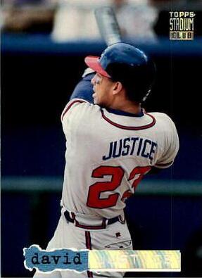 David Justice #94 Baseball Cards 1994 Stadium Club