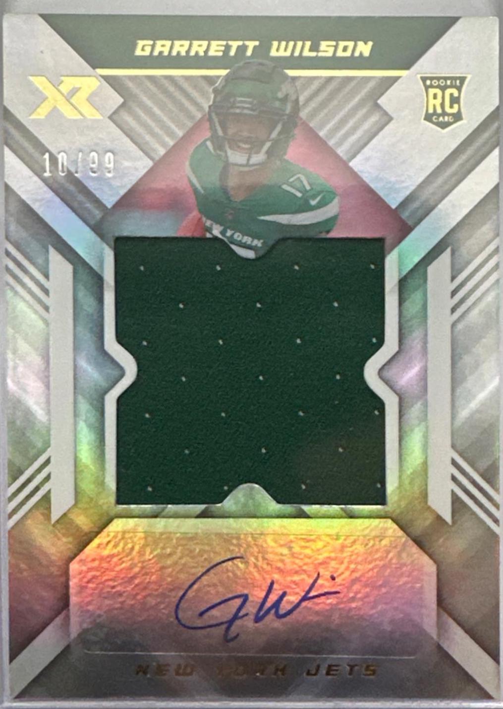 Garrett Wilson #RXA-GW Football Cards 2022 Panini XR Rookie Xcellence Autograph Swatches