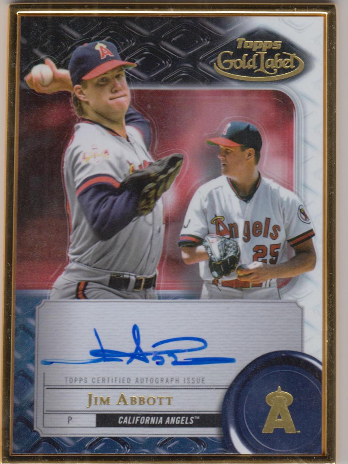 Jim Abbott #FA-JAB Baseball Cards 2022 Topps Gold Label Framed Autographs