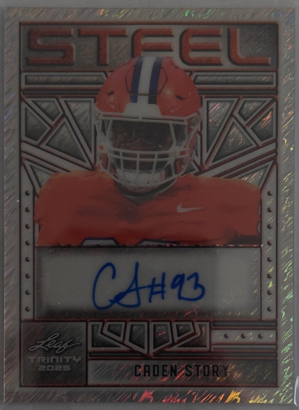 Caden Story #SA-CS2 2025 Leaf Trinity Steel Autograph Football