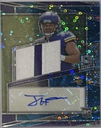 Jaren Hall #27 Football Cards 2023 Panini Spectra Rookie Autograph Neon Blue