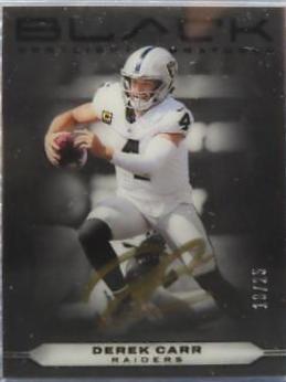 Derek Carr #SSV-DCA Football Cards 2022 Panini Black Spotlight Signatures Vertical