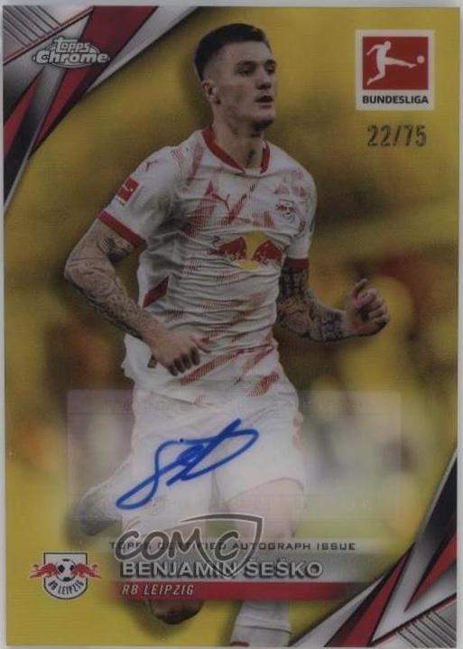 Benjamin Sesko #BA-BS 2024 Topps Chrome Bundesliga Autograph Soccer