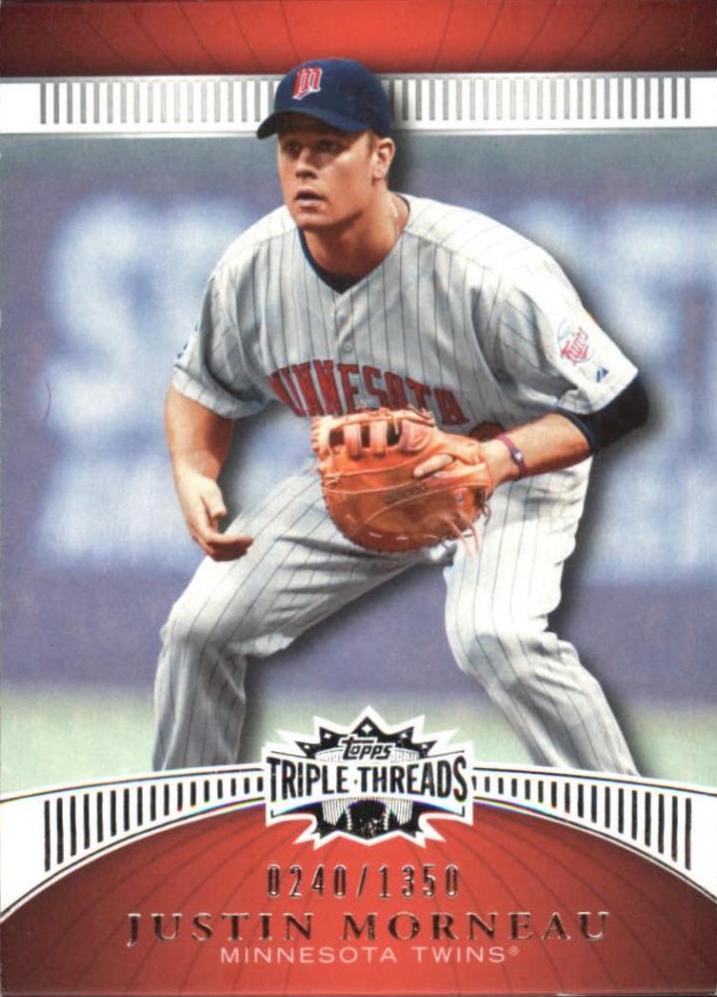 Justin Morneau #90 Baseball Cards 2010 Topps Triple Threads