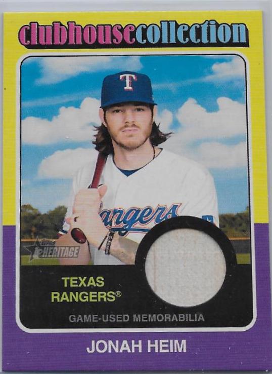 Jonah Heim #CCR-JHE 2024 Topps Heritage Baseball Clubhouse Collection Relic