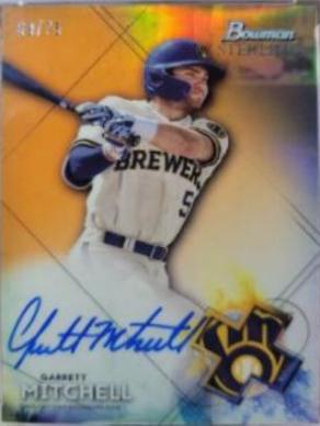 Garrett Mitchell [Orange Refractor] #BSPA-GM