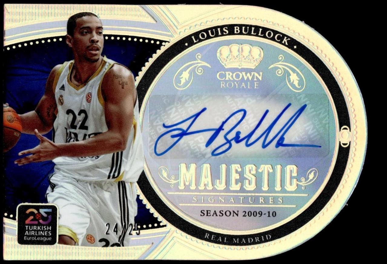 Louis Bullock #1 2024 Panini Crown Royale Euroleague Majestic Signature Basketball
