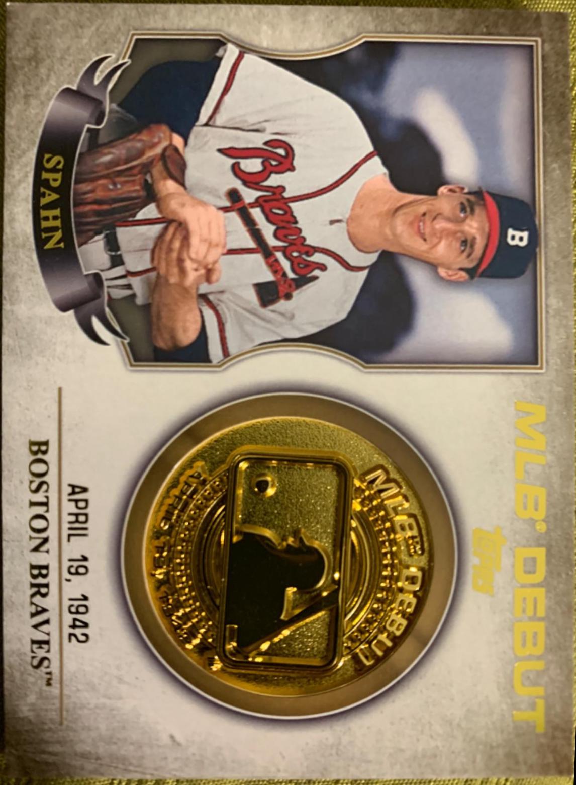 Warren Spahn #MLBD2M-10 Baseball Cards 2016 Topps MLB Debut Medallion Series 2