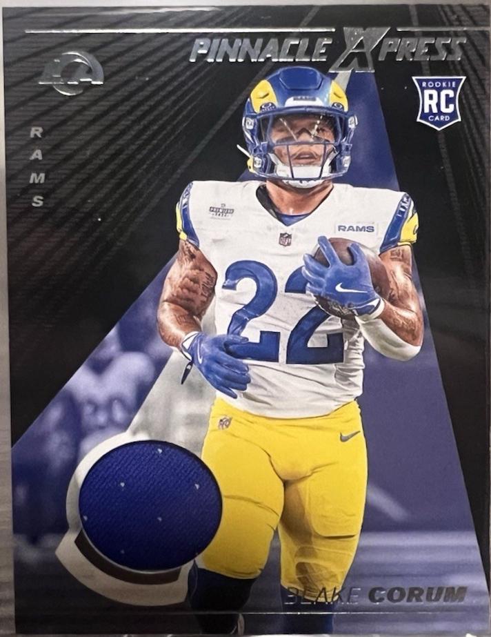 Blake Corum #PEM-BCM Football Cards 2024 Panini Encore Pinnacle Express Materials