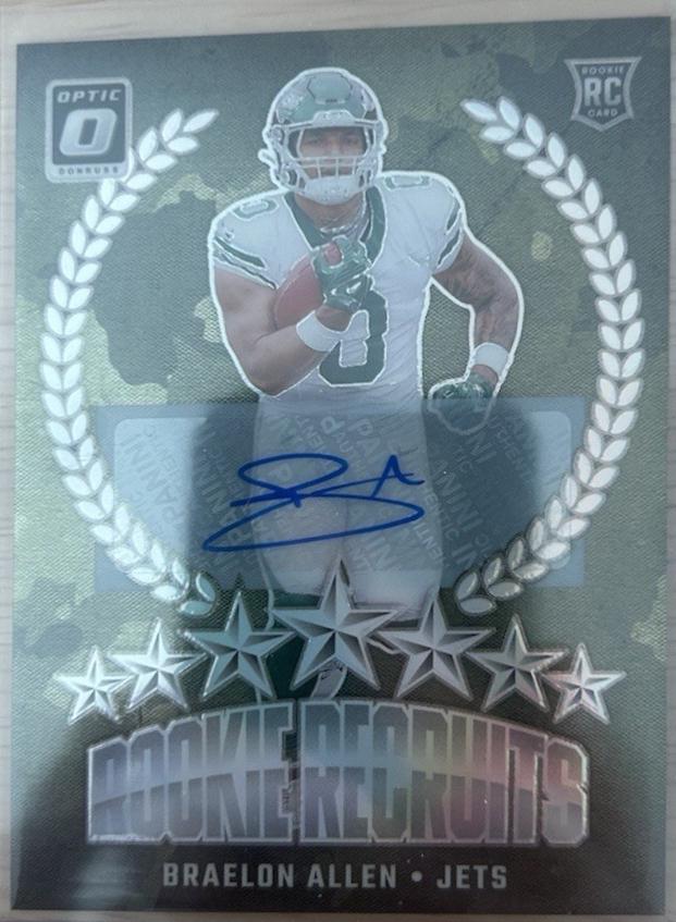 Braelon Allen #18 Football Cards 2024 Panini Donruss Optic Rookie Recruits Autograph