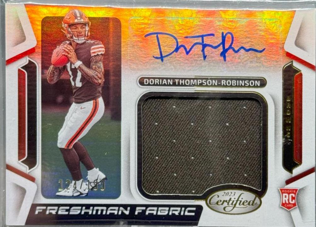 Dorian Thompson Robinson #FFMS-10 Football Cards 2023 Panini Certified Freshman Fabric Mirror Signatures