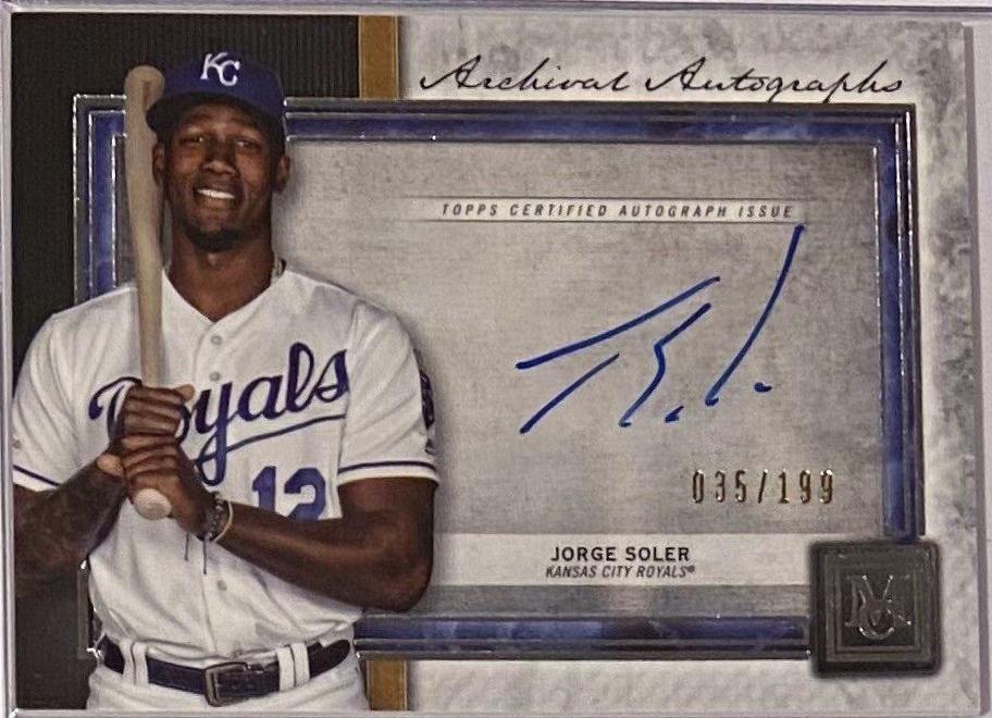Jorge Soler #AA-JS Baseball Cards 2020 Topps Museum Collection Archival Autographs