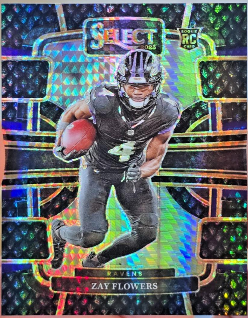 Zay Flowers [Dragon Scale Black Prizm] #8 Prices | 2023 Panini