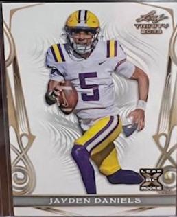 Jayden Daniels #98 Football Cards 2023 Leaf Trinity