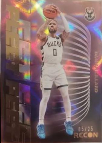 Damian Lillard #4 Basketball Cards 2023 Panini Recon Fleet Feet