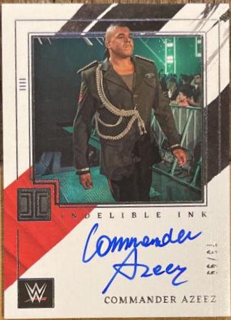 Commander Azeez #IN-CAZ Wrestling Cards 2022 Panini Impeccable WWE Indelible Ink Autographs