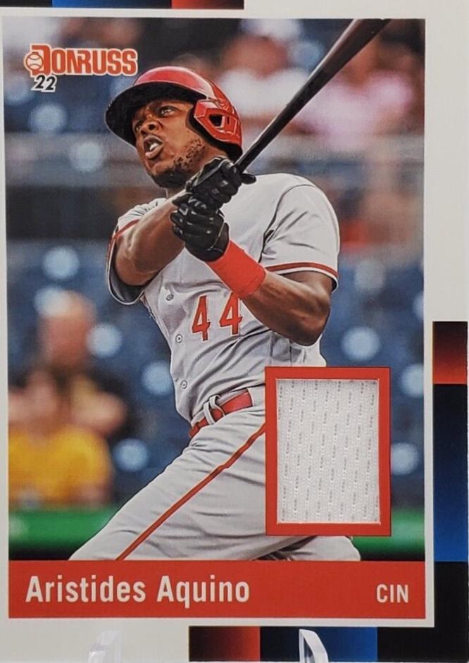 Aristides Aquino #R88M-AA Baseball Cards 2022 Panini Donruss Retro 1988 Materials