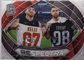 Maxx Crosby / Travis Kelce #1 Football Cards 2023 Panini Spectra Respectra