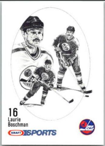 Laurie Boschman Hockey Cards 1986 Kraft Drawings