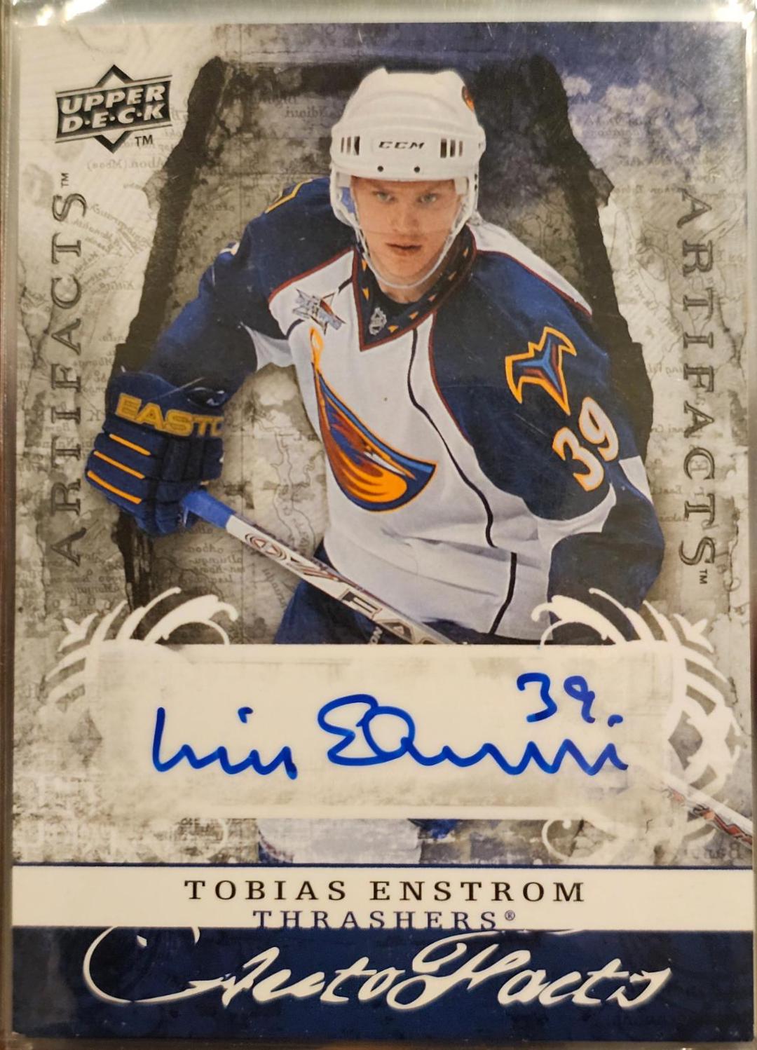 Tobias Enstrom #AF-TE Hockey Cards 2008 Upper Deck Artifacts Auto Facts