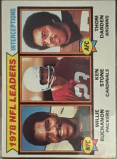 1978 NFL Leaders: Interceptions (Willie Buchanon / Ken Stone / Thom Darden) LLVAR: Gray Back