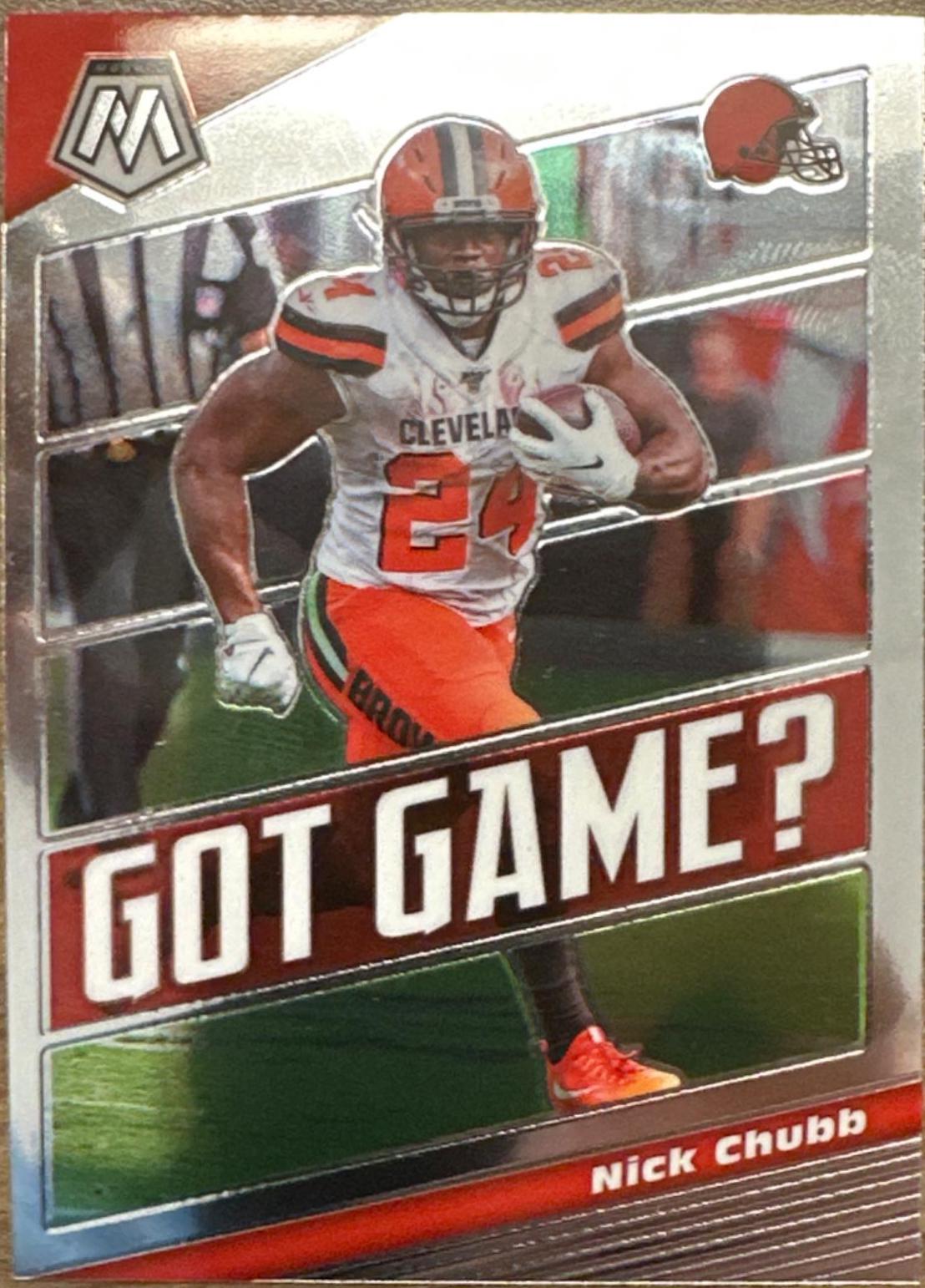 Nick Chubb #GG22 Football Cards 2020 Panini Mosaic Got Game