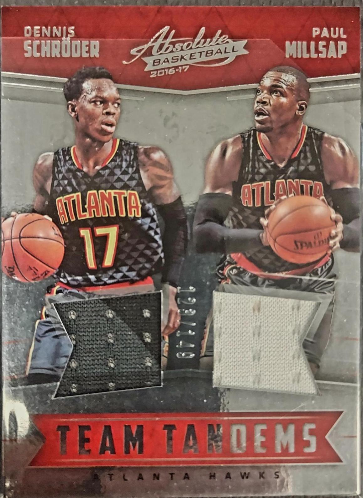 Dennis Schroder, Paul Milsap #2 Basketball Cards 2016 Panini Absolute Team Tandems Relics