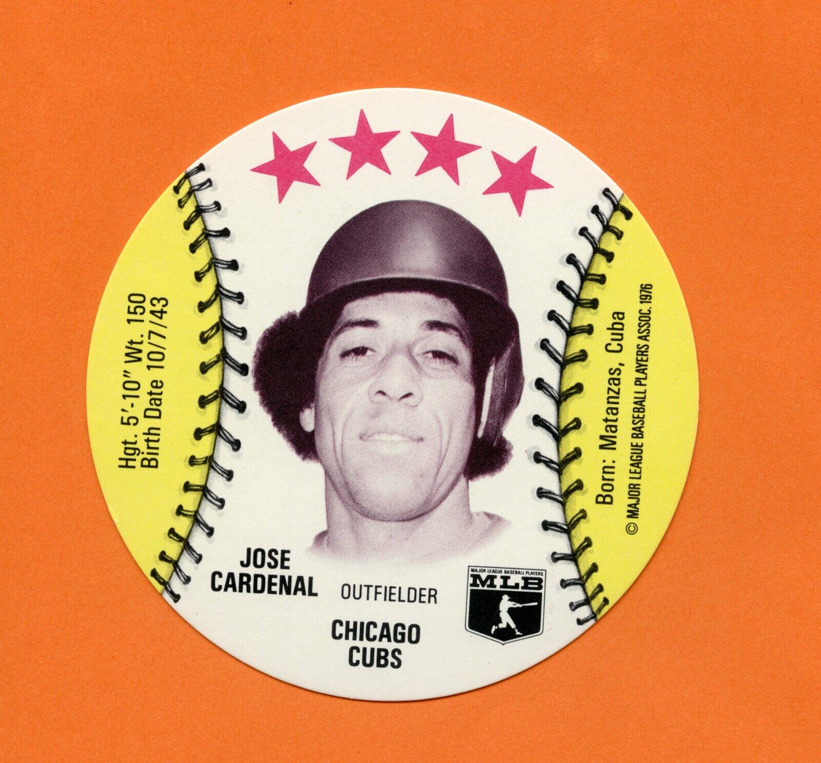Jose Cardenal Baseball Cards 1976 Isaly's Sweet William Disc