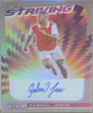 Gabriel Jesus #S-GJ1 Soccer Cards 2022 Leaf Vivid Striking Autographs