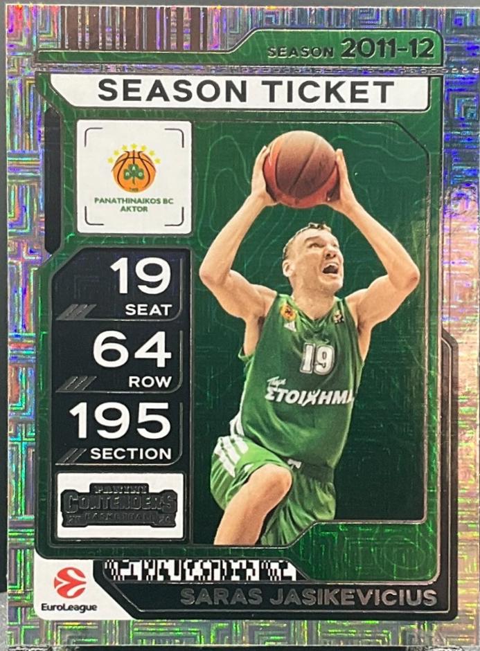 Saras Jasikevicius #56 2025 Panini Contenders Euroleague Basketball