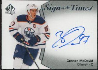 Connor McDavid #SOTT-MC Hockey Cards 2021 SP Authentic Sign of the Times Autographs