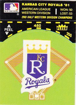 Kansas City Royals #NNA Baseball Cards 1982 Fleer Team Logo Stickers