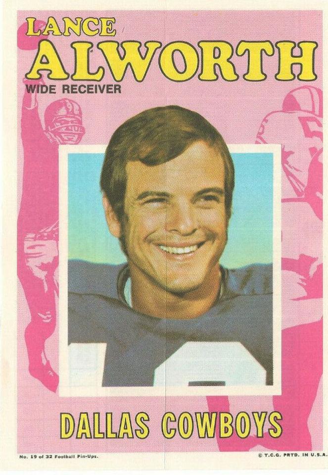 Lance Alworth #19 Football Cards 1971 Topps Pin Ups