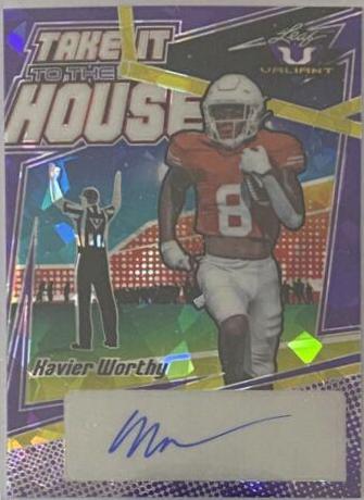 Xavier Worthy #TH-XW1 Football Cards 2022 Leaf Valiant Autographs Take it to the House