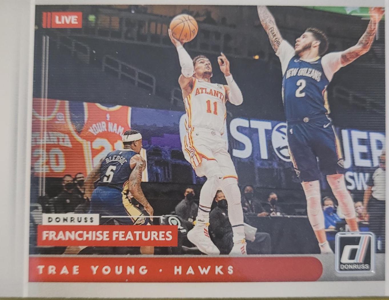 Trae Young #3 Basketball Cards 2021 Panini Donruss Franchise Features