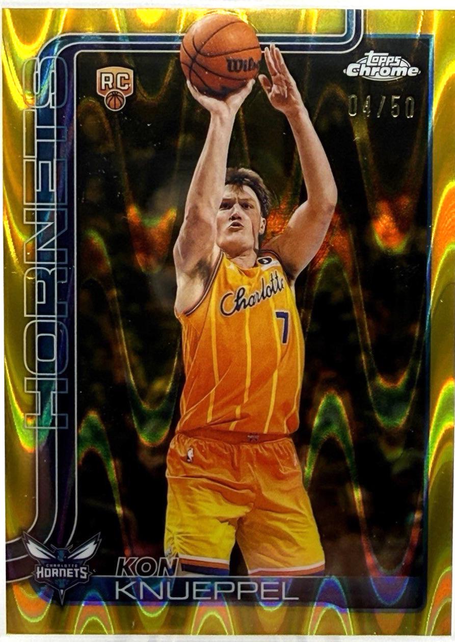 2025 Topps Chrome Update Kon Knueppel [RayWave Gold] #154 card