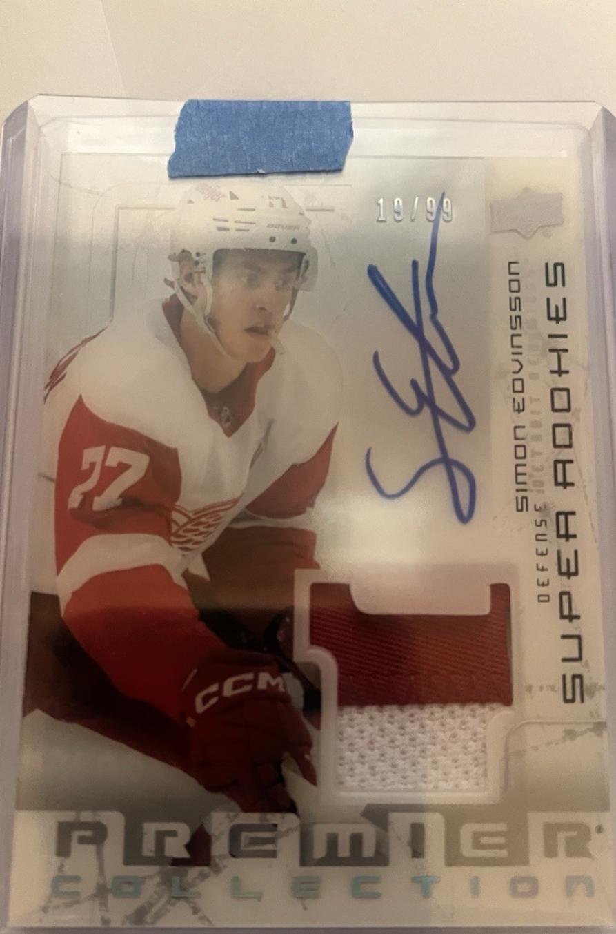 Simon Edvinsson #SRR-SE Hockey Cards 2023 Upper Deck Premier Rookie Patch Auto