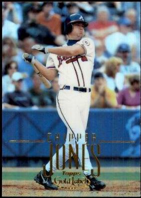 Chipper Jones #8 Baseball Cards 2002 Topps Gold Label