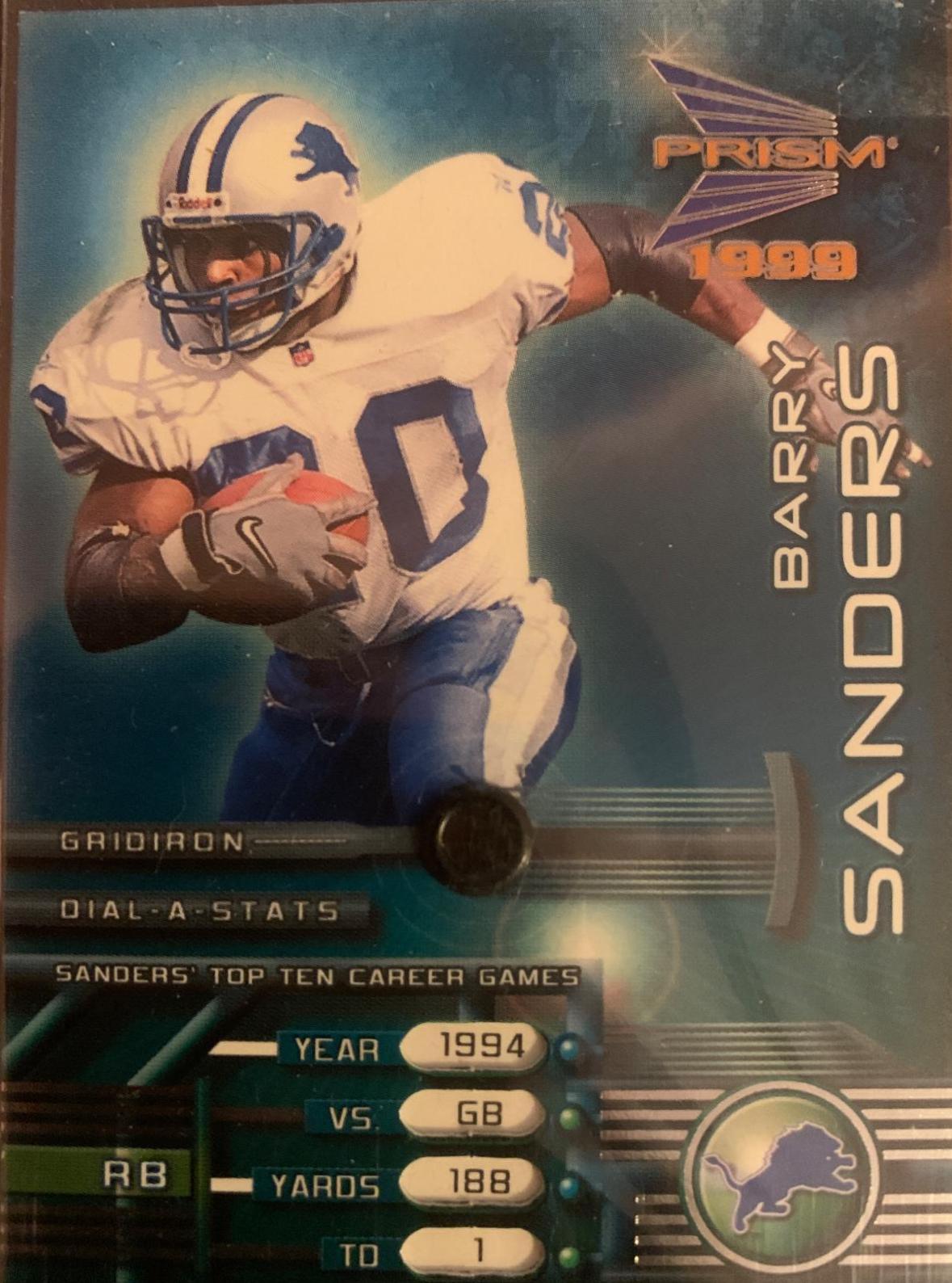 Barry Bonds #4 Football Cards 1999 Pacific Prisms Dial A Stats