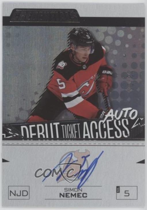 Simon Nemec #DTAA-SN 2023-24 Upper Deck Credentials Hockey Debut Ticket Access Autograph