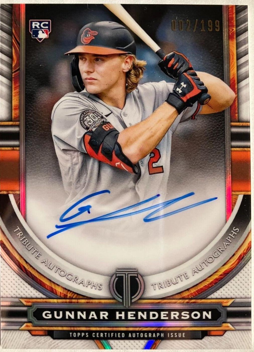 Gunnar Henderson #TA-GH 2023 Topps Tribute Baseball Autographs