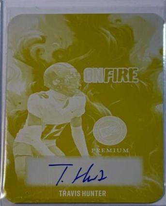 Travis Hunter #OF-TH1 Football Cards 2024 Press Pass Premium On Fire Autograph