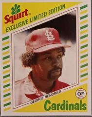 George Hendrick [White Top, Complete Panel] #16 Baseball Cards 1982 Squirt Panel Prices