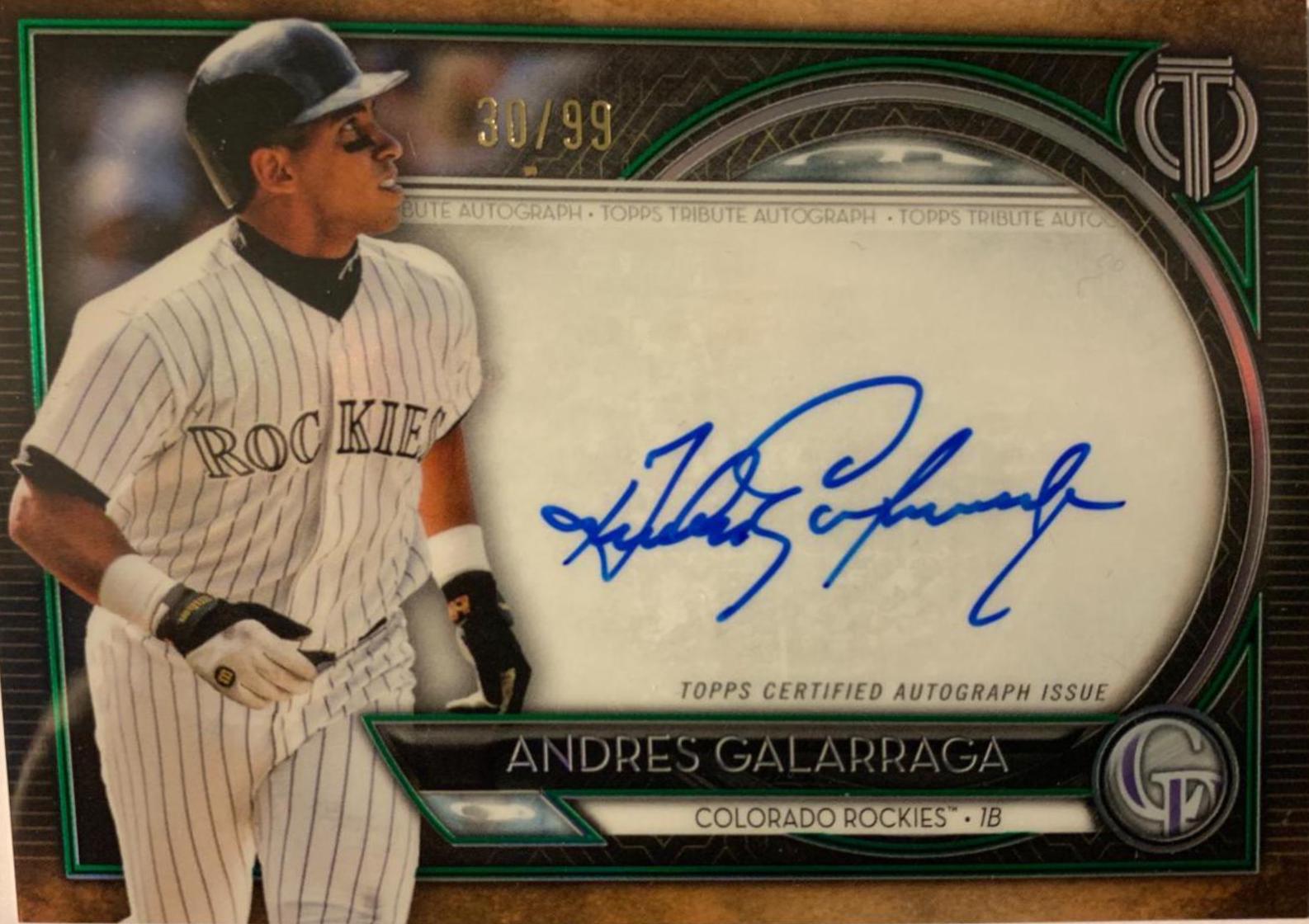 Andres Galarraga #TA-AG Baseball Cards 2020 Topps Tribute Autographs