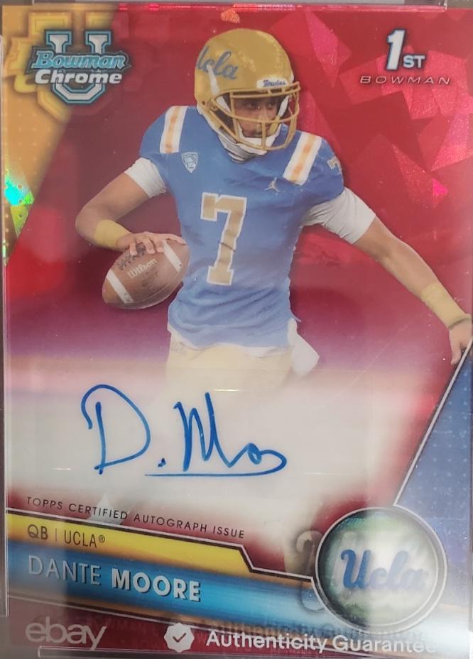 Dante Moore #PA-DMO 2023 Bowman Chrome University Sapphire Prospect Autographs Football