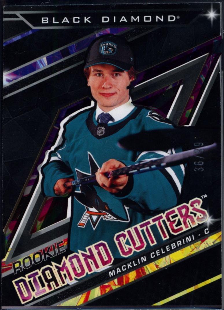 Macklin Celebrini #RDC-MC Hockey Cards 2024 Upper Deck Black Diamond Rookie Diamond Cutter