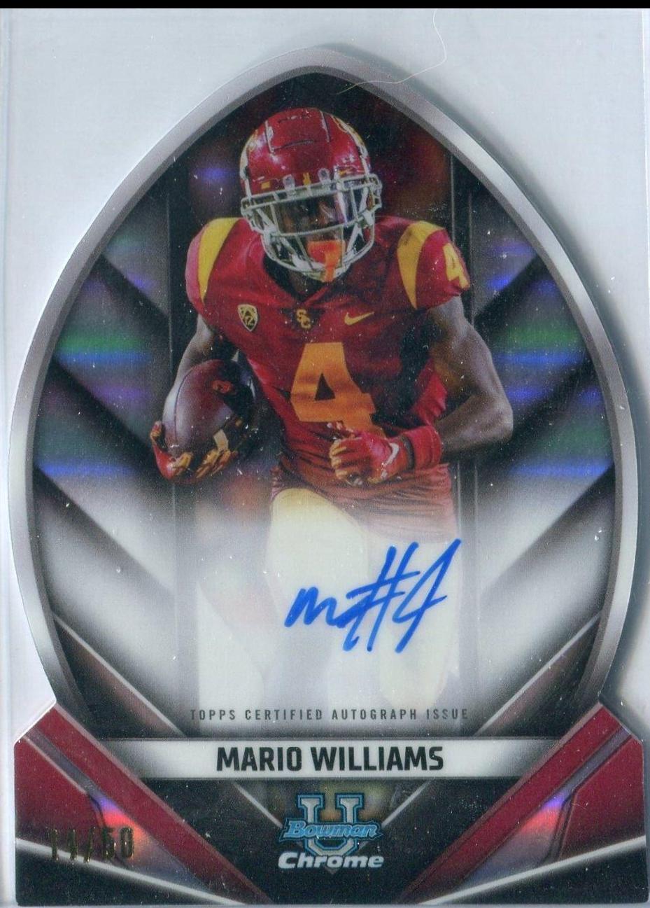 Mario Williams #FOFA-MW Football Cards 2023 Bowman Chrome University Future of Autographs