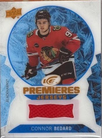 Connor Bedard #IPJ-CB Hockey Cards 2023 Upper Deck Ice Hockey Ice Premieres Jersey